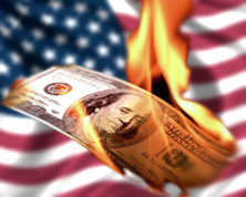 Доллар в огне, флаг США