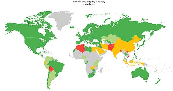 Карта распространения криптовалюты