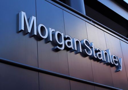 The corporate logo of financial firm Morgan Stanley is pictured on a building in San Diego, California September 24, 2013. REUTERS/Mike Blake (UNITED STATES - Tags: BUSINESS LOGO)