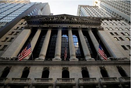 The front facade of the New York Stock Exchange (NYSE) is seen in New York, U.S., November 24, 2020. REUTERS/Brendan McDermid