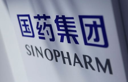 FILE PHOTO: A sign of Sinopharm is seen at the 2020 China International Fair for Trade in Services (CIFTIS) in Beijing, China September 5, 2020. REUTERS/Tingshu Wang/File Photo