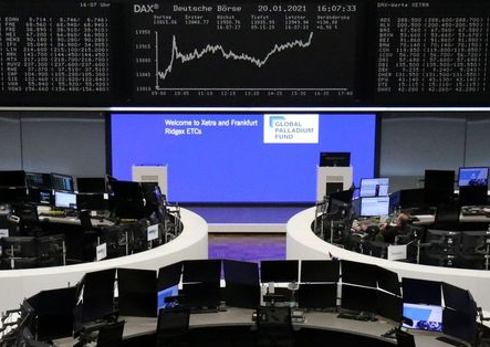 The German share price index DAX graph is pictured at the stock exchange in Frankfurt, Germany, January 20, 2021. REUTERS/Staff