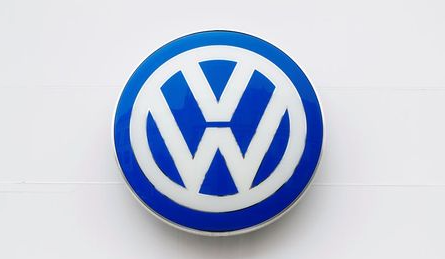 The logo of German carmaker Volkswagen is seen on the wall of a showroom of a Volkswagen car dealer in Brussels, Belgium July 9, 2020. REUTERS/Francois Lenoir
