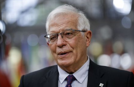 European Union foreign policy chief Josep Borrell arrives for a face-to-face EU summit in Brussels, May 24, 2021. Olivier Hoslet/Pool via REUTERS