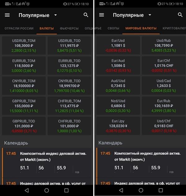 Как узнать курсы валют с помощью мобильного приложения FinamTrade